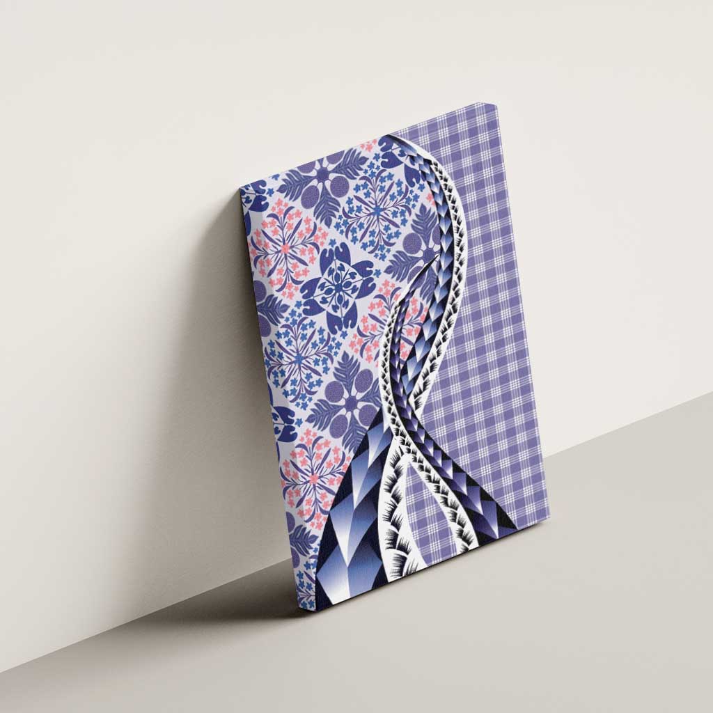 Aloha Vintage Palaka Floral Hawaiian Quilt Canvas Wall Art Poni Motif - Polynesian Pride