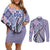 Aloha Vintage Palaka Floral Hawaiian Quilt Couples Matching Off Shoulder Short Dress and Long Sleeve Button Shirt Poni Motif - Polynesian Pride