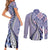 Aloha Vintage Palaka Floral Hawaiian Quilt Couples Matching Short Sleeve Bodycon Dress and Long Sleeve Button Shirt Poni Motif - Polynesian Pride