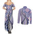 Aloha Vintage Palaka Floral Hawaiian Quilt Couples Matching Summer Maxi Dress and Long Sleeve Button Shirt Poni Motif - Polynesian Pride