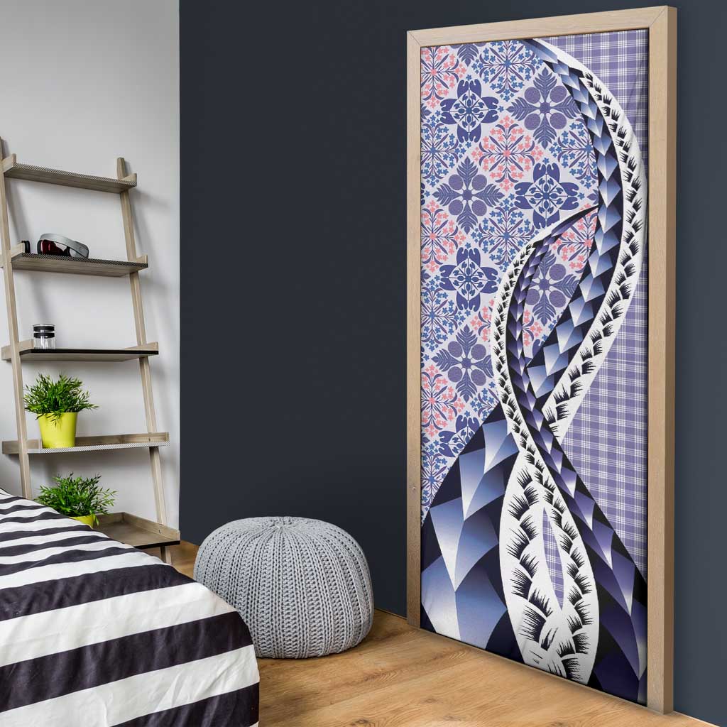 Aloha Vintage Palaka Floral Hawaiian Quilt Door Cover Poni Motif - Polynesian Pride