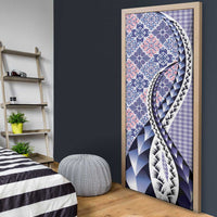 Aloha Vintage Palaka Floral Hawaiian Quilt Door Cover Poni Motif - Polynesian Pride