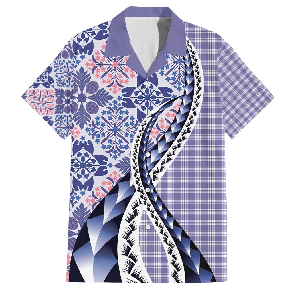 Aloha Vintage Palaka Floral Hawaiian Quilt Family Matching Long Sleeve Bodycon Dress and Hawaiian Shirt Poni Motif - Polynesian Pride