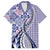 Aloha Vintage Palaka Floral Hawaiian Quilt Family Matching Off The Shoulder Long Sleeve Dress and Hawaiian Shirt Poni Motif - Polynesian Pride