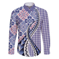 Aloha Vintage Palaka Floral Hawaiian Quilt Family Matching Puletasi and Hawaiian Shirt Poni Motif - Polynesian Pride