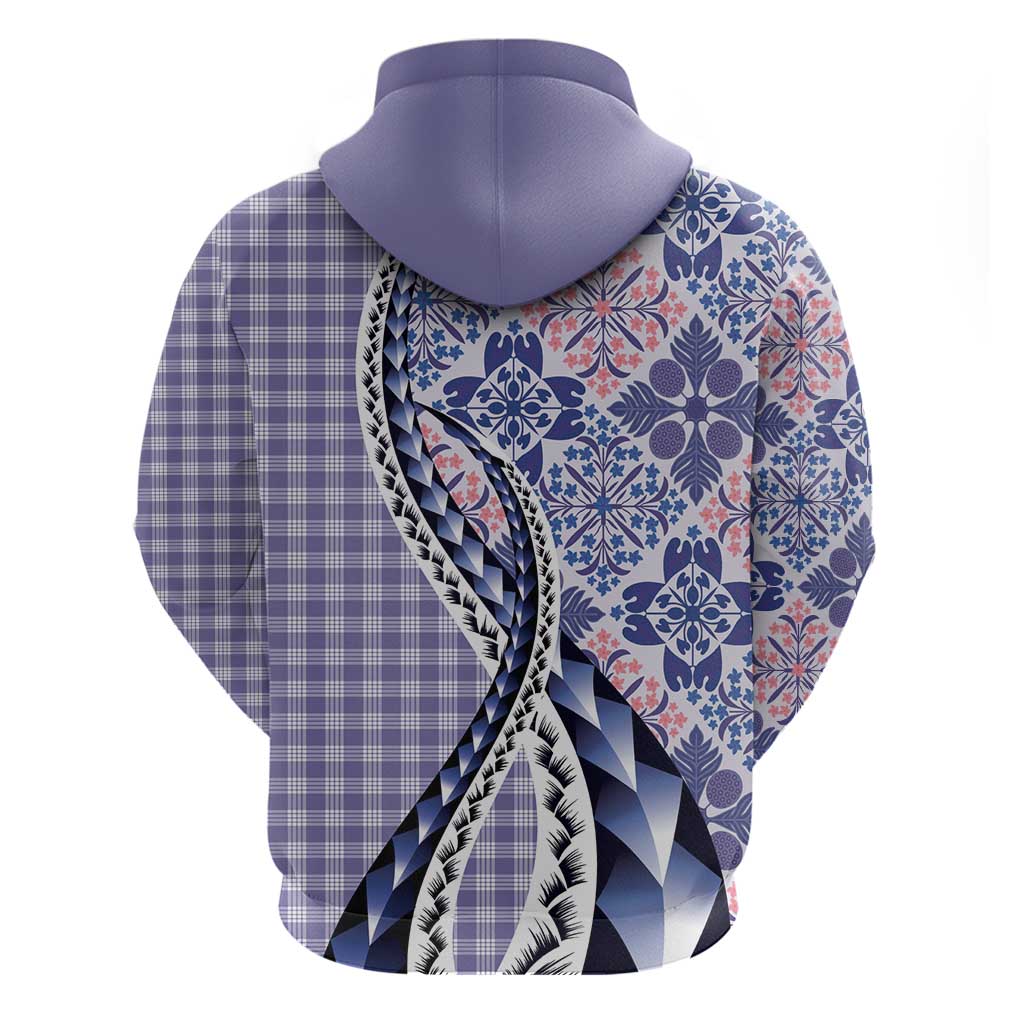 Aloha Vintage Palaka Floral Hawaiian Quilt Hoodie Poni Motif - Polynesian Pride