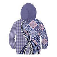 Aloha Vintage Palaka Floral Hawaiian Quilt Kid Hoodie Poni Motif - Polynesian Pride