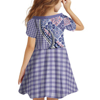 Aloha Vintage Palaka Floral Hawaiian Quilt Kid Short Sleeve Dress Poni Motif - Polynesian Pride