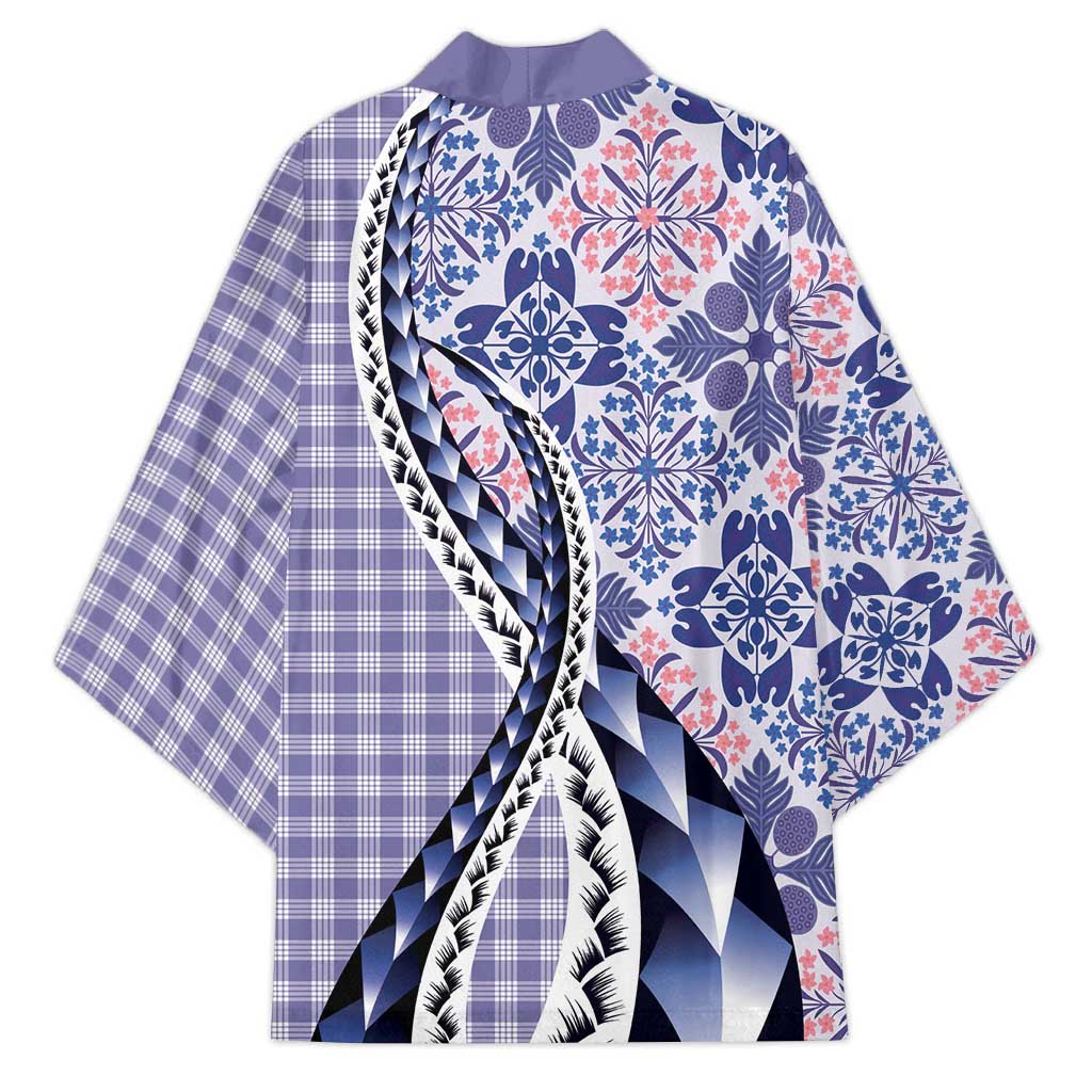 Aloha Vintage Palaka Floral Hawaiian Quilt Kimono Poni Motif - Polynesian Pride