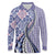 Aloha Vintage Palaka Floral Hawaiian Quilt Long Sleeve Polo Shirt Poni Motif - Polynesian Pride
