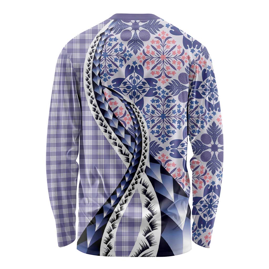 Aloha Vintage Palaka Floral Hawaiian Quilt Long Sleeve Shirt Poni Motif - Polynesian Pride