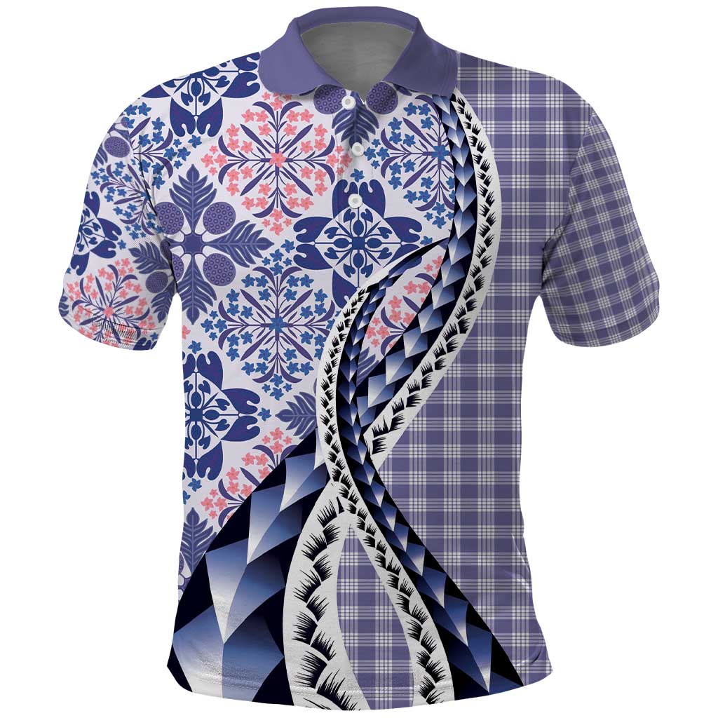 Aloha Vintage Palaka Floral Hawaiian Quilt Polo Shirt Poni Motif - Polynesian Pride