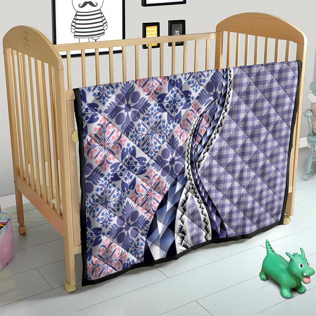 Aloha Vintage Palaka Floral Hawaiian Quilt Quilt Poni Motif - Polynesian Pride