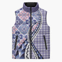 Aloha Vintage Palaka Floral Hawaiian Quilt Sleeveless Puffer Jacket Poni Motif - Polynesian Pride