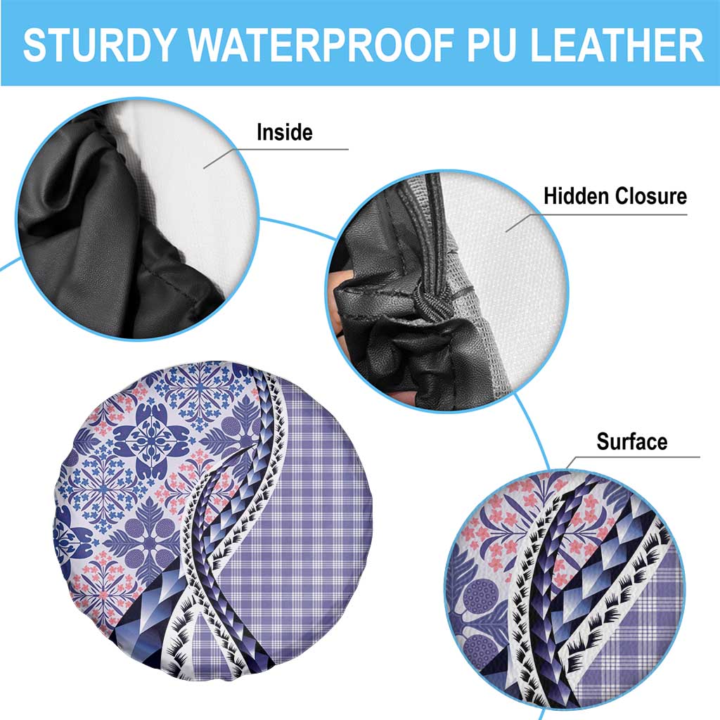 Aloha Vintage Palaka Floral Hawaiian Quilt Spare Tire Cover Poni Motif - Polynesian Pride