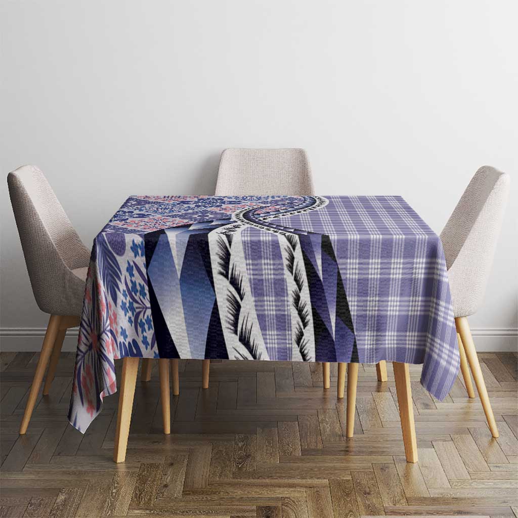 Aloha Vintage Palaka Floral Hawaiian Quilt Tablecloth Poni Motif - Polynesian Pride