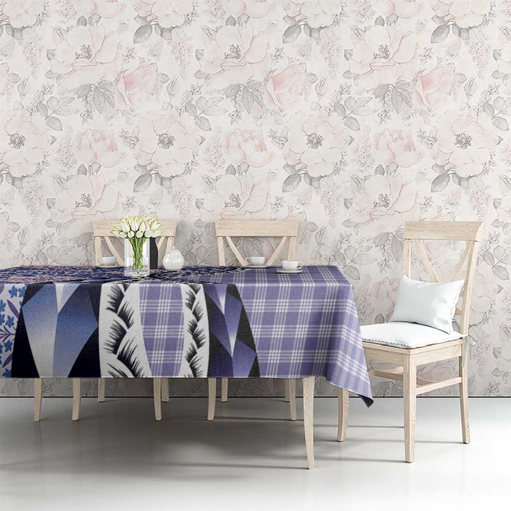 Aloha Vintage Palaka Floral Hawaiian Quilt Tablecloth Poni Motif - Polynesian Pride