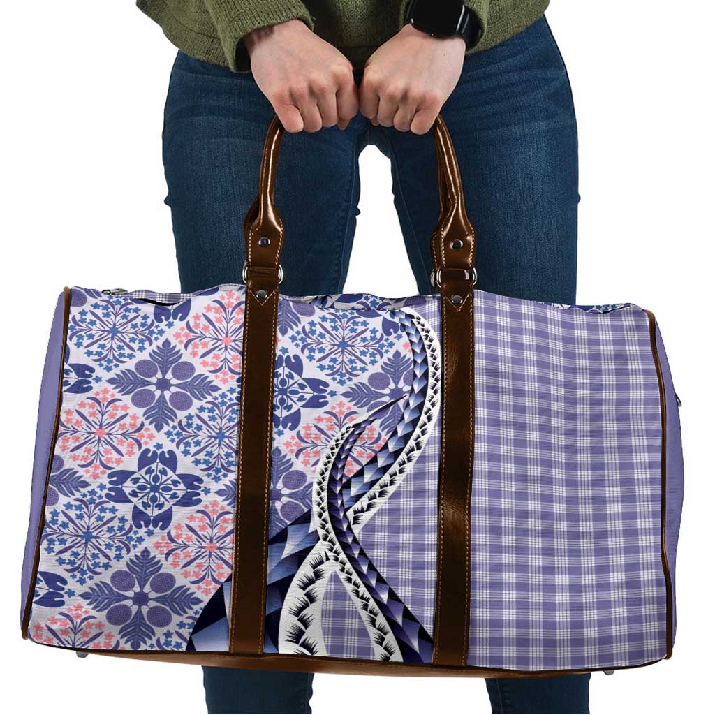 Aloha Vintage Palaka Floral Hawaiian Quilt Travel Bag Poni Motif - Polynesian Pride