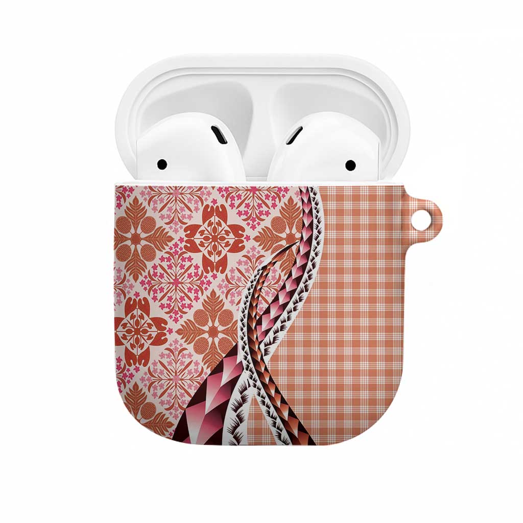 Aloha Vintage Palaka Floral Hawaiian Quilt AirPods Case Ulaula Motif - Polynesian Pride