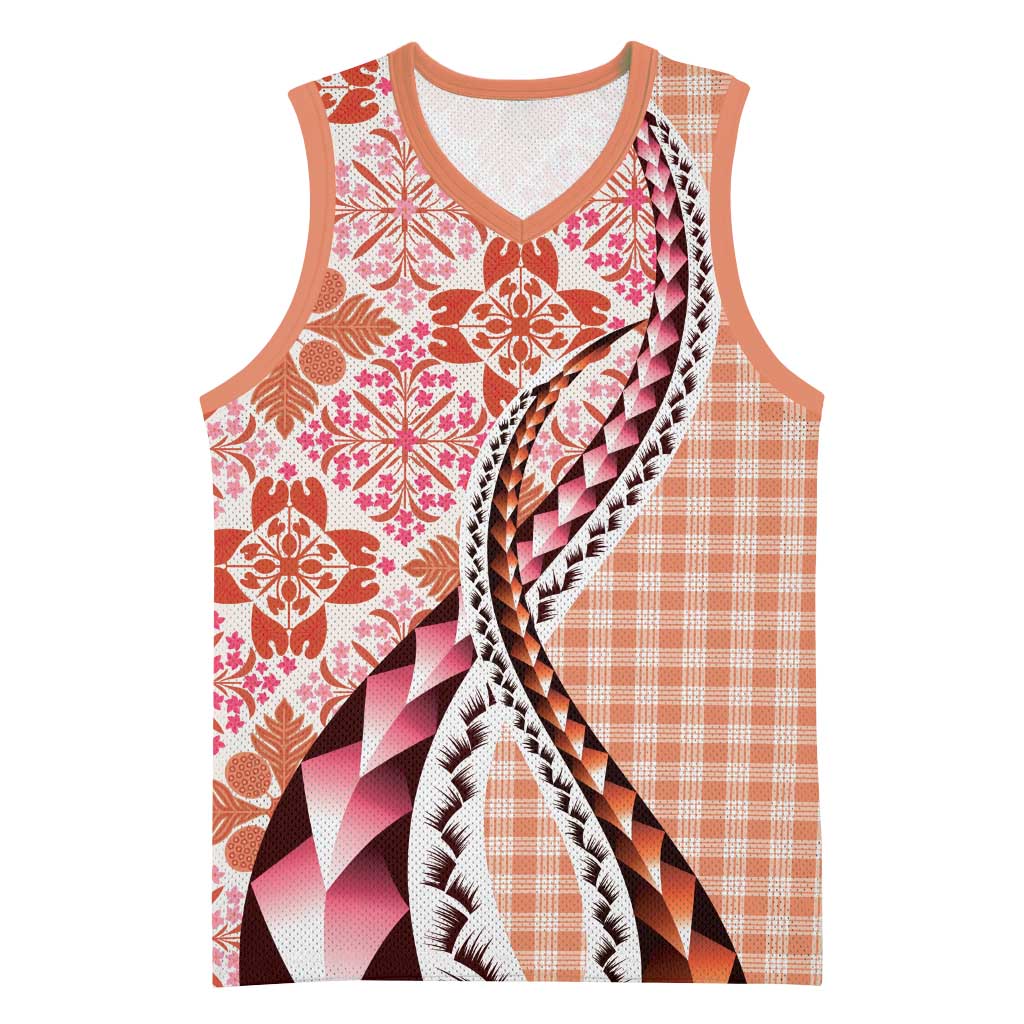 Aloha Vintage Palaka Floral Hawaiian Quilt Basketball Jersey Ulaula Motif - Polynesian Pride