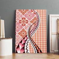 Aloha Vintage Palaka Floral Hawaiian Quilt Canvas Wall Art Ulaula Motif - Polynesian Pride