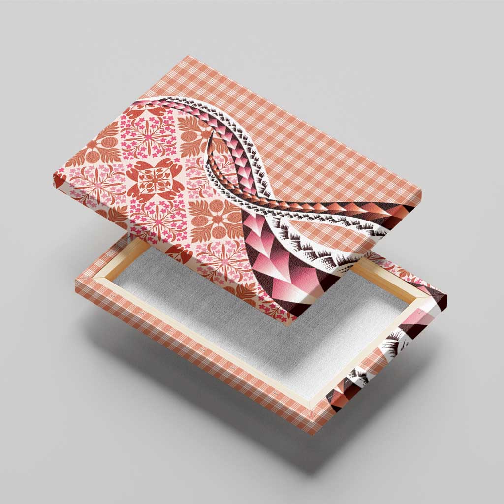 Aloha Vintage Palaka Floral Hawaiian Quilt Canvas Wall Art Ulaula Motif - Polynesian Pride