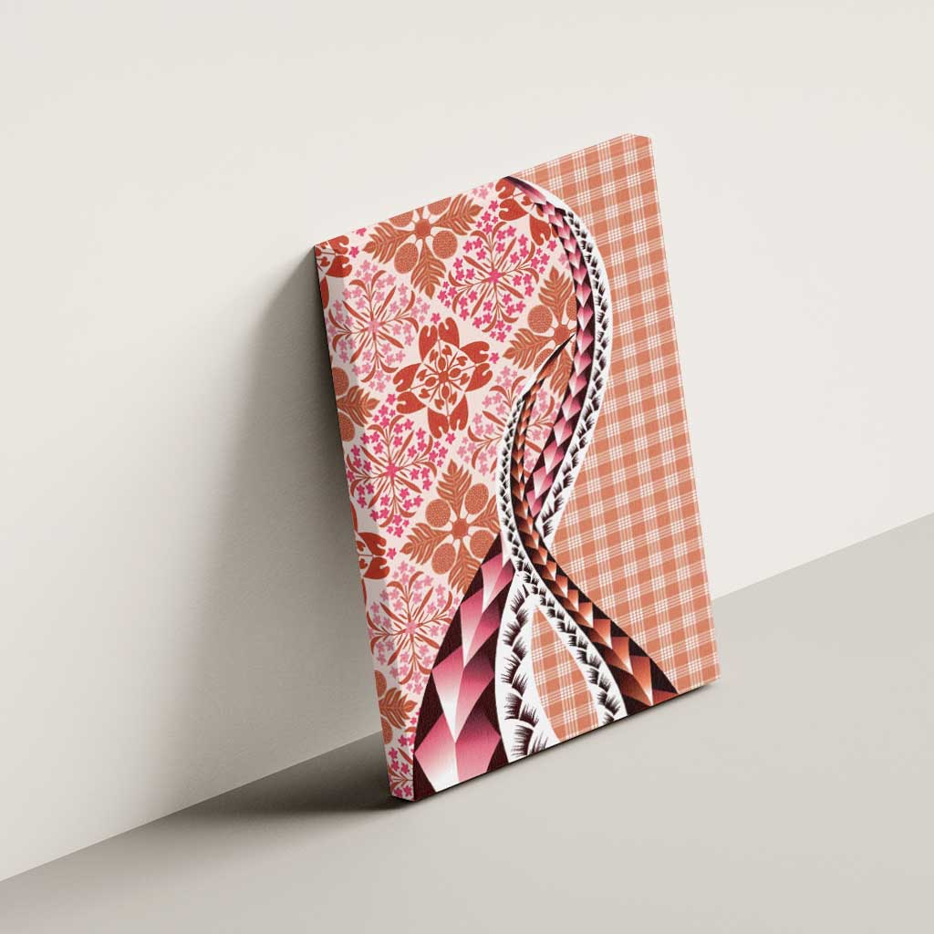 Aloha Vintage Palaka Floral Hawaiian Quilt Canvas Wall Art Ulaula Motif - Polynesian Pride