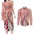 Aloha Vintage Palaka Floral Hawaiian Quilt Couples Matching Long Sleeve Bodycon Dress and Long Sleeve Button Shirt Ulaula Motif - Polynesian Pride