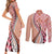 Aloha Vintage Palaka Floral Hawaiian Quilt Couples Matching Short Sleeve Bodycon Dress and Long Sleeve Button Shirt Ulaula Motif - Polynesian Pride
