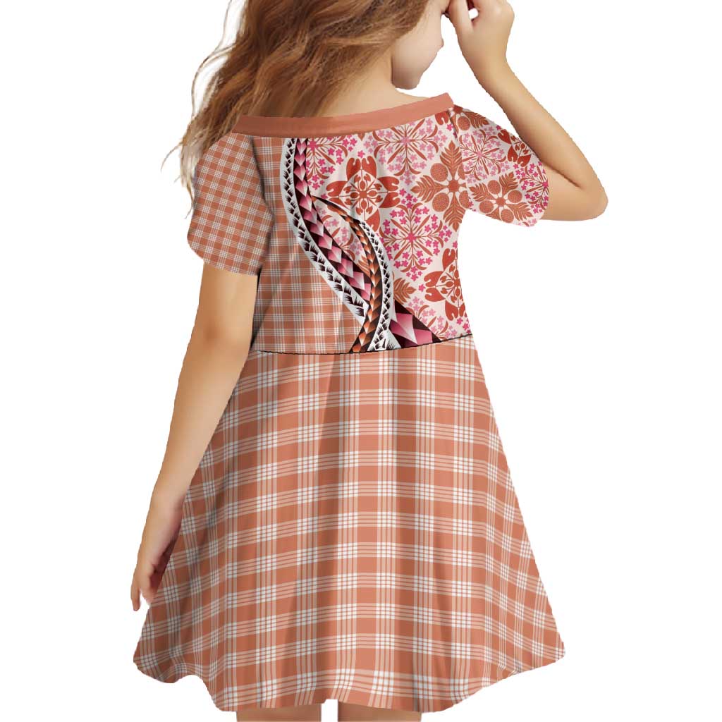 Aloha Vintage Palaka Floral Hawaiian Quilt Family Matching Long Sleeve Bodycon Dress and Hawaiian Shirt Ulaula Motif - Polynesian Pride