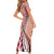 Aloha Vintage Palaka Floral Hawaiian Quilt Short Sleeve Bodycon Dress Ulaula Motif - Polynesian Pride