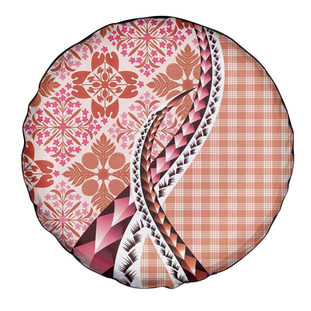 Aloha Vintage Palaka Floral Hawaiian Quilt Spare Tire Cover Ulaula Motif - Polynesian Pride