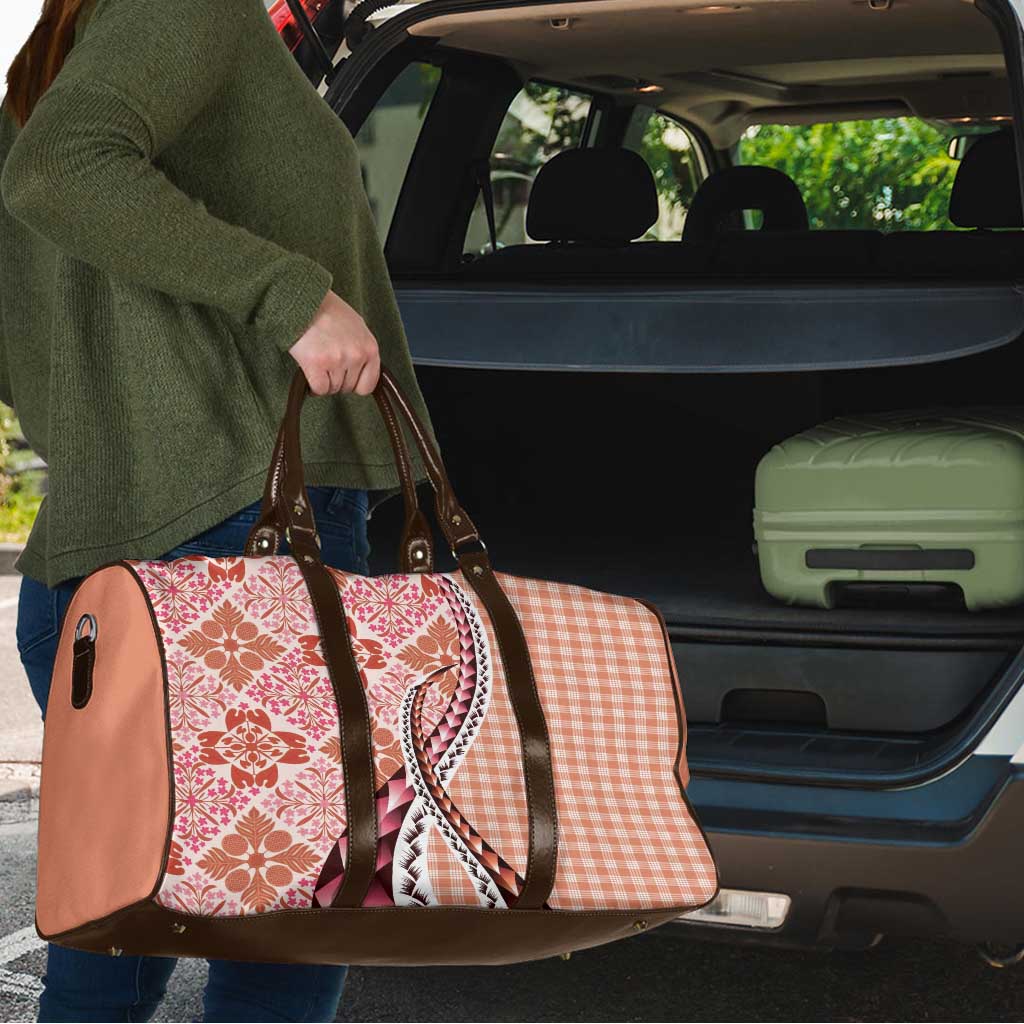 Aloha Vintage Palaka Floral Hawaiian Quilt Travel Bag Ulaula Motif - Polynesian Pride