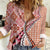 Aloha Vintage Palaka Floral Hawaiian Quilt Women Casual Shirt Ulaula Motif - Polynesian Pride