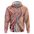 Aloha Vintage Palaka Floral Hawaiian Quilt Zip Hoodie Ulaula Motif - Polynesian Pride