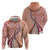Aloha Vintage Palaka Floral Hawaiian Quilt Zip Hoodie Ulaula Motif - Polynesian Pride