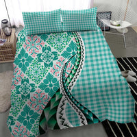 Aloha Vintage Palaka Floral Hawaiian Quilt Bedding Set Polu Motif - Polynesian Pride