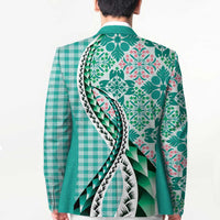 Aloha Vintage Palaka Floral Hawaiian Quilt Blazer Polu Motif - Polynesian Pride