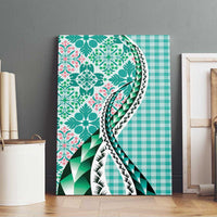 Aloha Vintage Palaka Floral Hawaiian Quilt Canvas Wall Art Polu Motif - Polynesian Pride