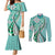 Aloha Vintage Palaka Floral Hawaiian Quilt Couples Matching Mermaid Dress and Long Sleeve Button Shirt Polu Motif - Polynesian Pride