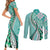 Aloha Vintage Palaka Floral Hawaiian Quilt Couples Matching Short Sleeve Bodycon Dress and Long Sleeve Button Shirt Polu Motif - Polynesian Pride