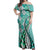 Aloha Vintage Palaka Floral Hawaiian Quilt Off Shoulder Maxi Dress Polu Motif - Polynesian Pride