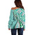 Aloha Vintage Palaka Floral Hawaiian Quilt Off Shoulder Sweater Polu Motif - Polynesian Pride