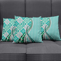 Aloha Vintage Palaka Floral Hawaiian Quilt Pillow Cover Polu Motif - Polynesian Pride