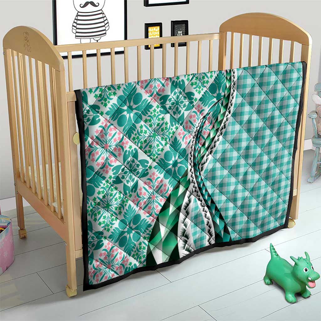 Aloha Vintage Palaka Floral Hawaiian Quilt Quilt Polu Motif - Polynesian Pride