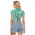 Aloha Vintage Palaka Floral Hawaiian Quilt Raglan Cropped T Shirt Polu Motif - Polynesian Pride