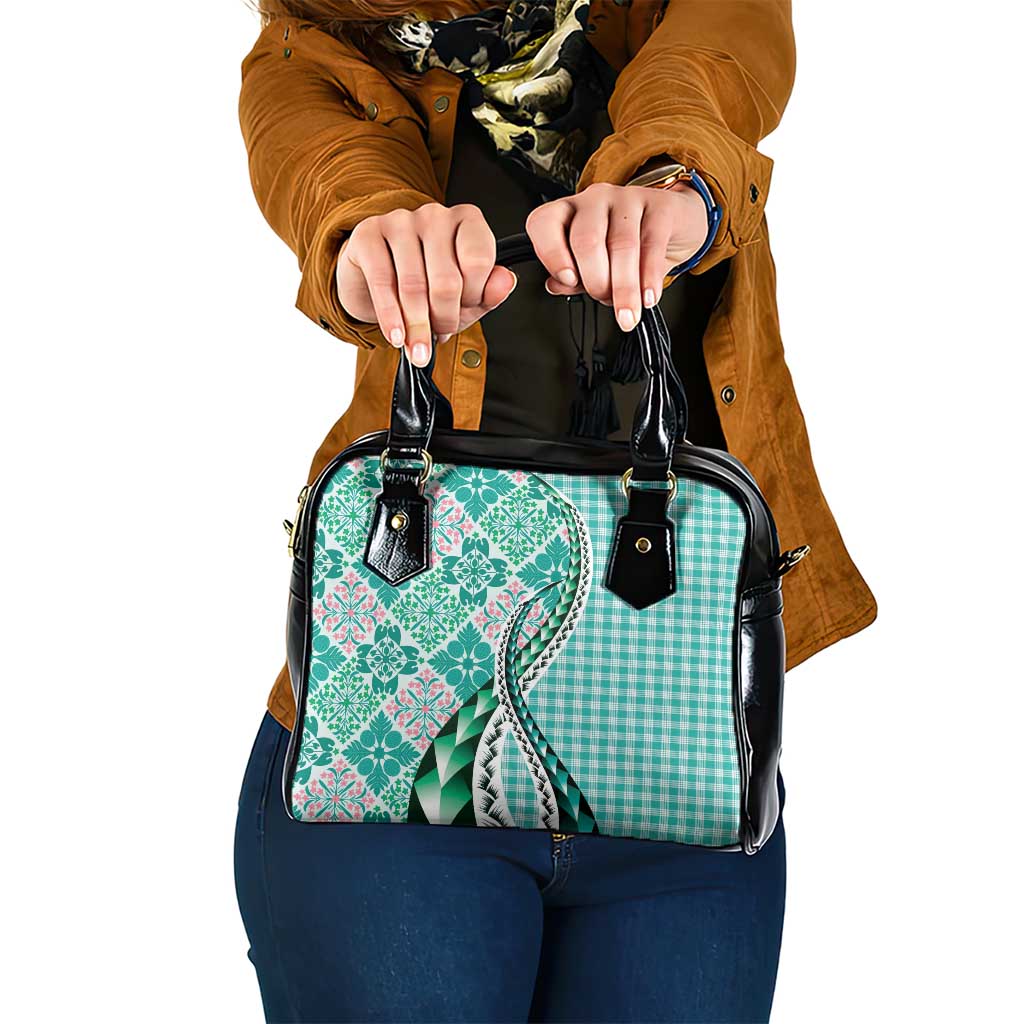 Aloha Vintage Palaka Floral Hawaiian Quilt Shoulder Handbag Polu Motif - Polynesian Pride