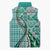 Aloha Vintage Palaka Floral Hawaiian Quilt Sleeveless Puffer Jacket Polu Motif - Polynesian Pride