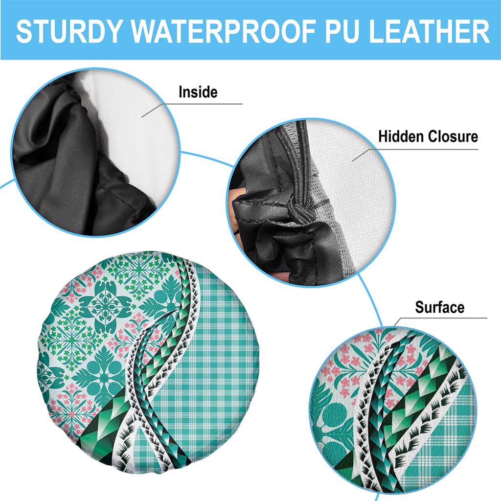 Aloha Vintage Palaka Floral Hawaiian Quilt Spare Tire Cover Polu Motif - Polynesian Pride