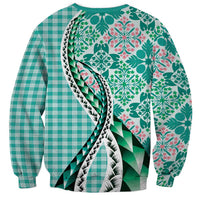 Aloha Vintage Palaka Floral Hawaiian Quilt Sweatshirt Polu Motif - Polynesian Pride